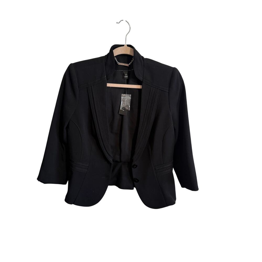 WHITE HOUSE BLACK MARKET BLACK PEPLUM BUTTON BLAZER NWT SIZE 4